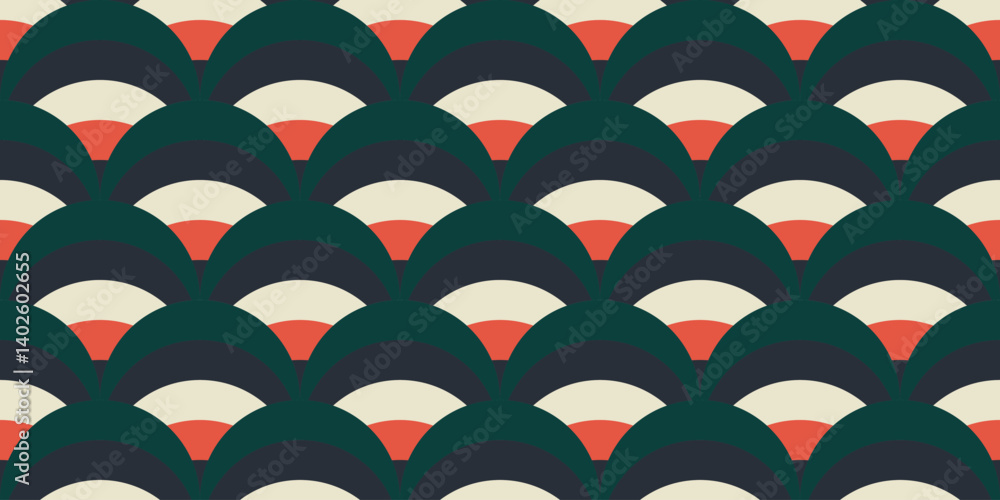 Poster abstract geometric pattern, seamless abstract circle pattern background with retro colors