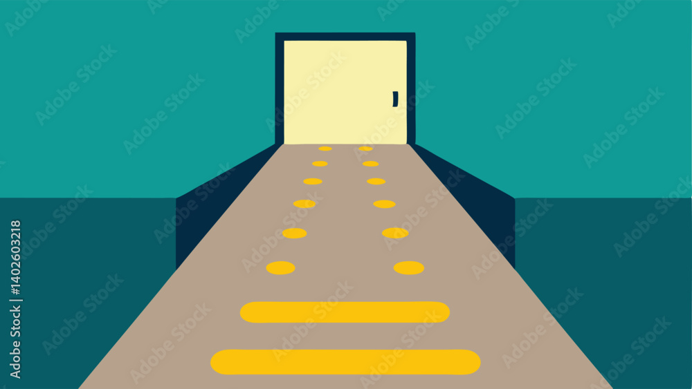 Poster guidance tactile path a representation of a tactile pathway with raised bumps directing visually imp