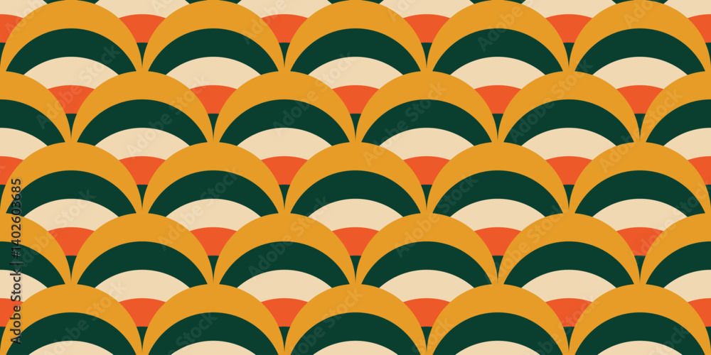 Poster abstract geometric pattern, seamless abstract circle pattern background with retro colors