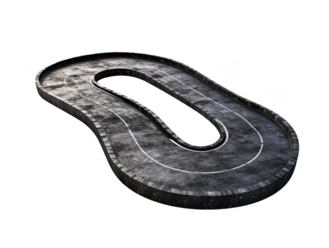 Stock photo of race track asphalt road curve design for racing and car events