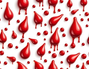 Seamless Pattern of Red Blood Drops