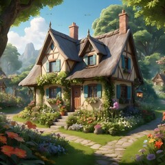 Fairytale Cottage in a Lush Garden