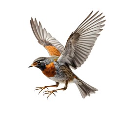 Obraz premium European Robin in Flight