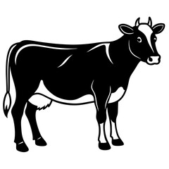 black and white bull