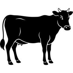 black and white cow