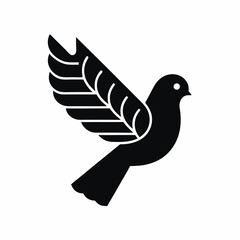 dove of peace  icon silhouette vector illustration