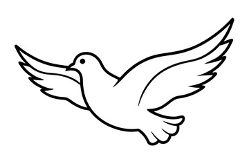 dove of peace silhouette vector illustration