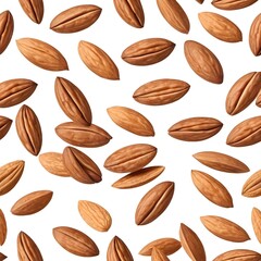 Obraz premium Falling Almonds Seamless Pattern