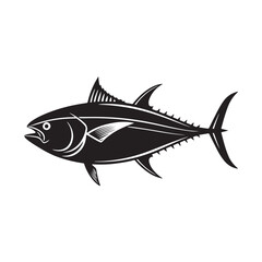 A Vector Silhouette Tuna Fish Art Illustration