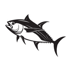 Obraz premium A Vector Silhouette Tuna Fish Art Illustration
