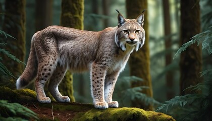 Eurasian Lynx in Forest
