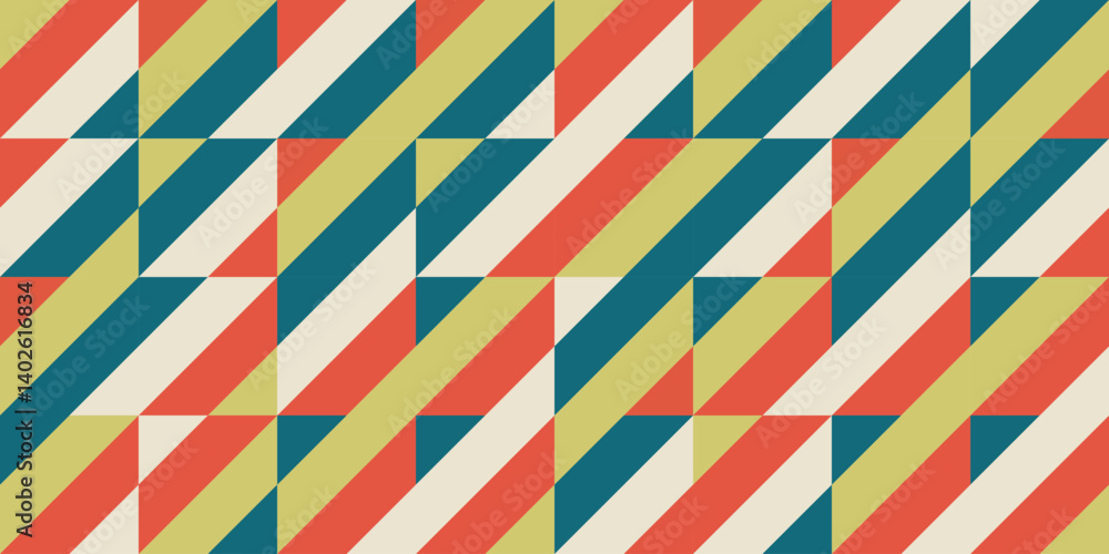 Poster abstract geometric pattern, seamless abstract stripes pattern background rectangle pattern with retr