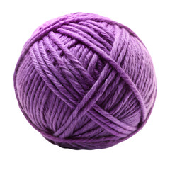 purple ball of wool isolated on transparent background