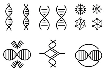 epigenetics line art illustration of inherited traits mechanisms