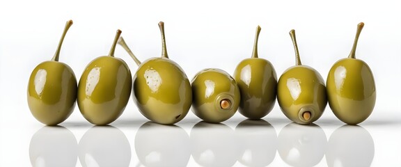 Green Olives in a Row
