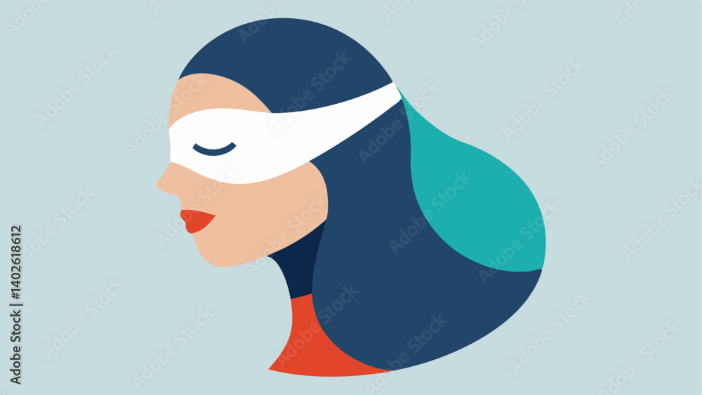 Poster patients relaxed expression a profile view of the patient with a serene expression wearing an eye ma