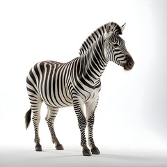 Obraz premium Zebra on White Background