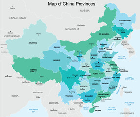 Map of China Provinces