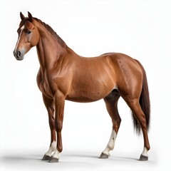 Obraz premium Chestnut Horse Standing, Profile View