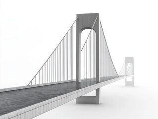Fototapeta premium Minimalist Suspension Bridge Architectural Design