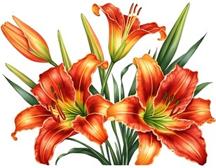 Fototapeta premium Vibrant Orange Lilies Bouquet