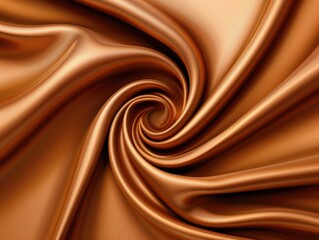Swirling textures of luxurious satin fabric studio setting abstract art warm tones close-up view textile concept