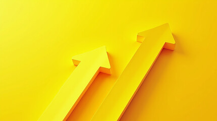 Two yellow arrows on a yellow background