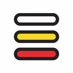 Obraz premium Colored bars stack menu icon displays options interface