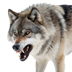 Fototapeta premium Scary wolf isolated on transparent background