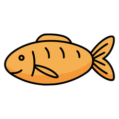 fish cake snack food sweet flat color vector illustration template design