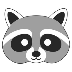 cute raccoon mask carnival party celebration birthday flat color vector illustration template design