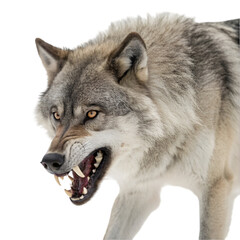 Fototapeta premium Scary wolf isolated on transparent background
