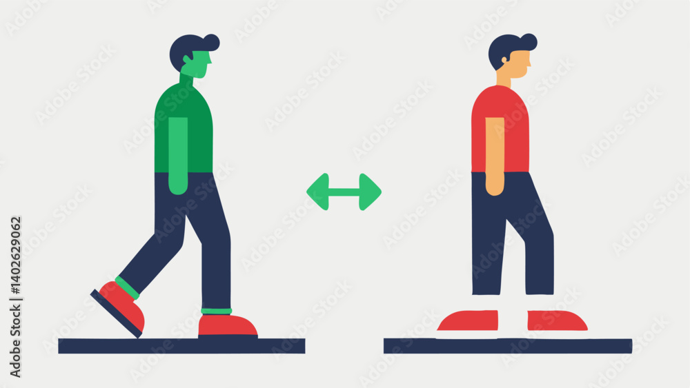 Poster performance comparison a sidebyside edit of two people wearing smart shoes one with data indicators 
