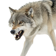Fototapeta premium Scary wolf isolated on transparent background
