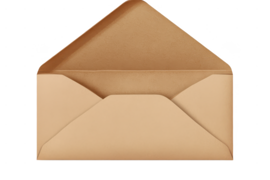 Open brown envelope mail mockup blank paper stationery invitation template design
