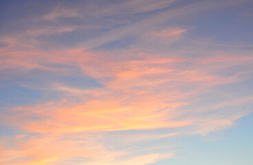 Beautiful orange and blue sunset sky wallpaper