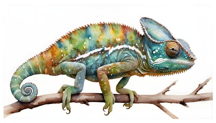Obraz premium Vibrant Chameleon on Branch