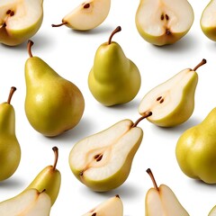 Juicy Green Pears Seamless Pattern