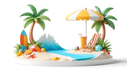 Fototapeta premium Tropical Summer Beach Paradise Scene