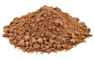 Brown Powder Pile, Granular Texture, Close-Up Studio Shot