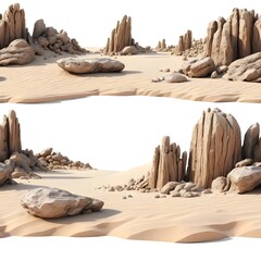 Desert Landscape with Rocks and Sand