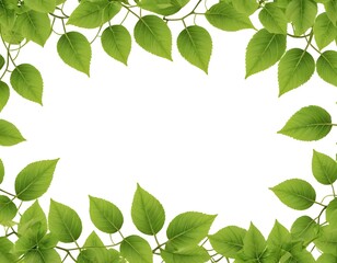 Fototapeta premium Green Leaf Border Frame