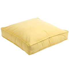 Soft yellow cushion isolated on transparent background