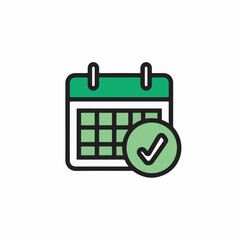 Green calendar confirms schedule in minimalist design scene