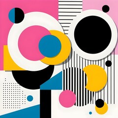 Abstract Geometric Composition in Vibrant Colors