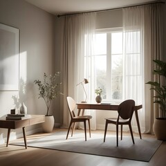 Minimalist Home Office with Natural Light