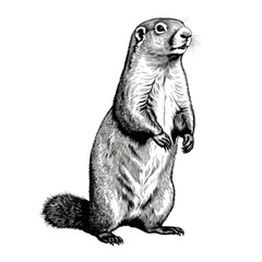 Obraz premium Majestic Marmot Standing Tall