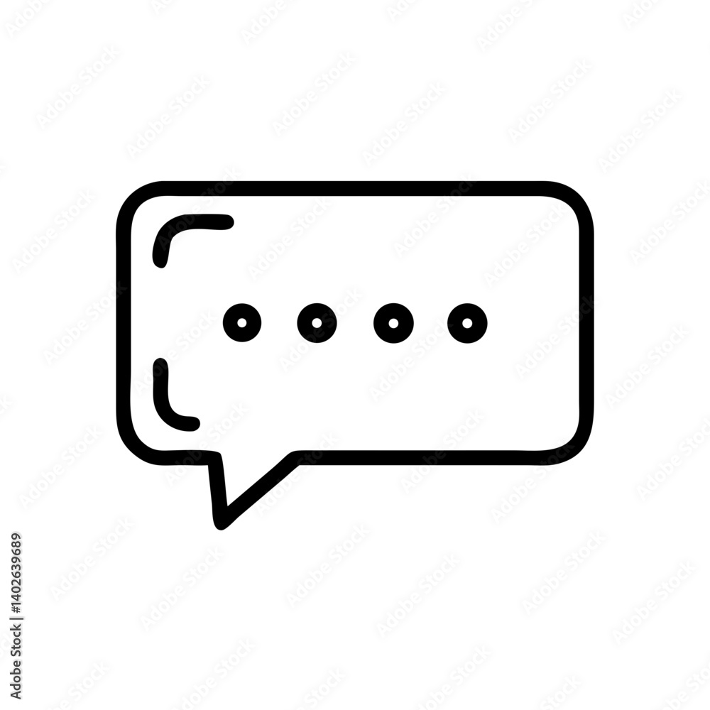 Poster speech bubble illustration with ellipses in minimalistic style for messaging and communication