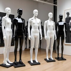 Modern Fashion Mannequins in Black and White