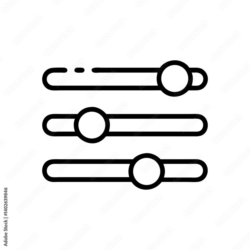 Poster slider controls illustration in minimalistic style for user settings and adjustments